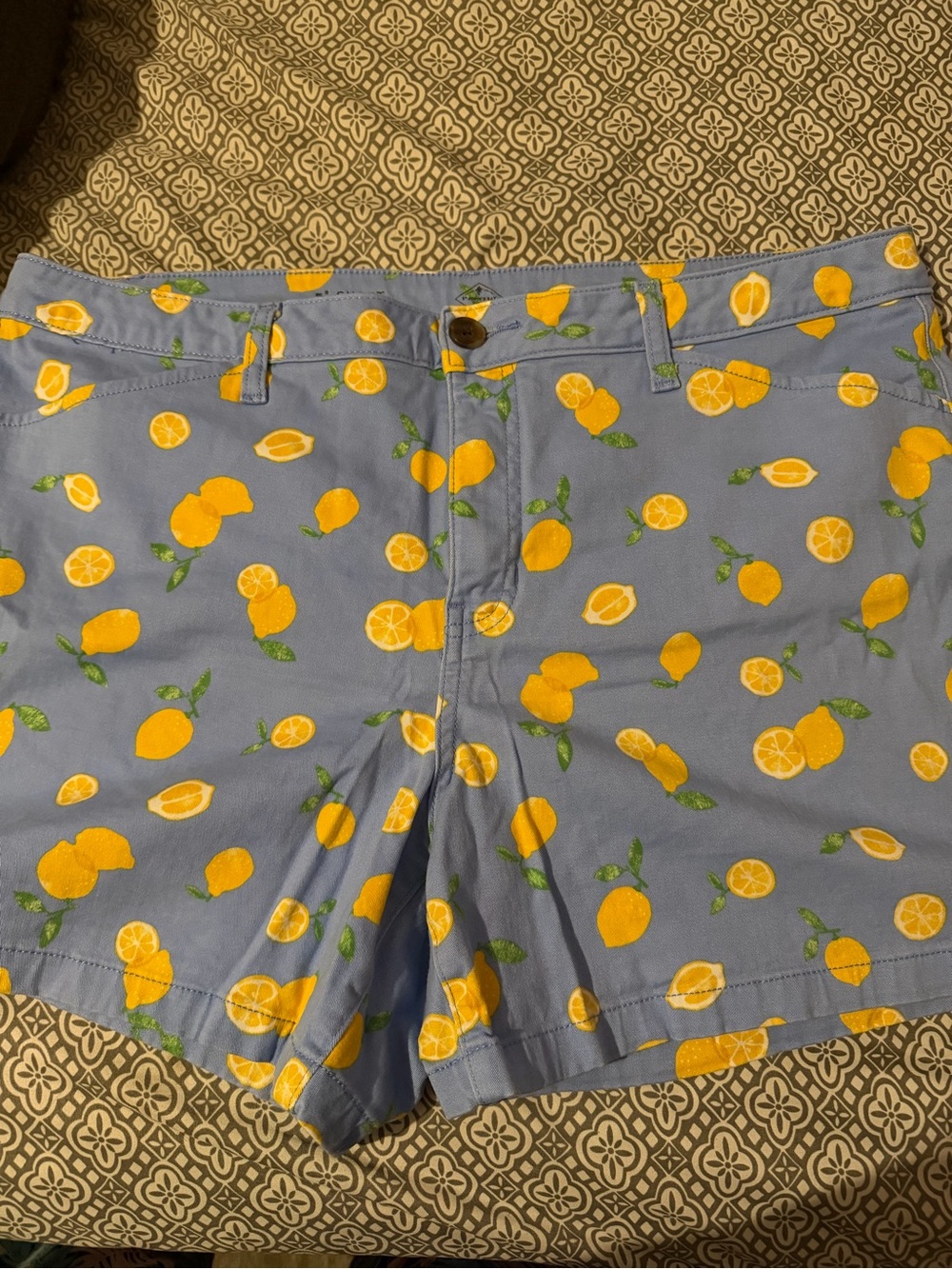 St. John's Bay Blue Lemon-Print Jean Shorts